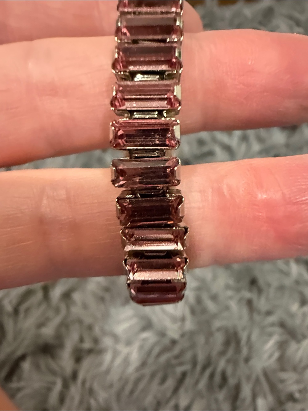 Touchstone Crystal Rose-Pink Baguette Tennis Bracelet - Picture 2 of 4